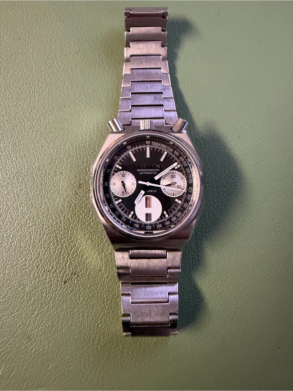Vintage Citizen Octagon Bullhead Chronograph January 1979 Ref 67-9356